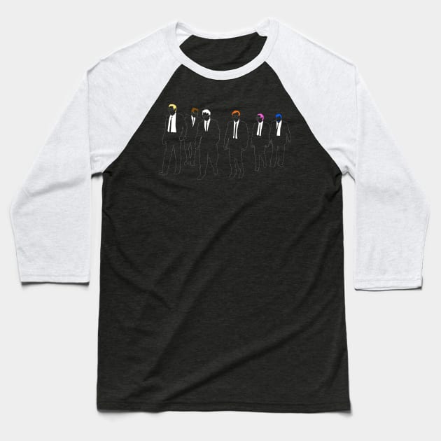 Rainbow Dogs Baseball T-Shirt by castlepop